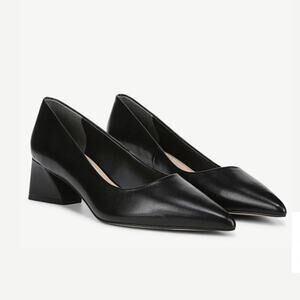 New Franco Sarto Racer Pumps Black Chunky Heel 7.5M